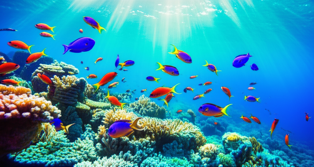 Color corrected underwater photo